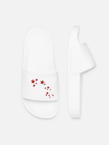 NEW Stars, Stars, And More Stars! (Red) - Women’s Pool Sliders - white
