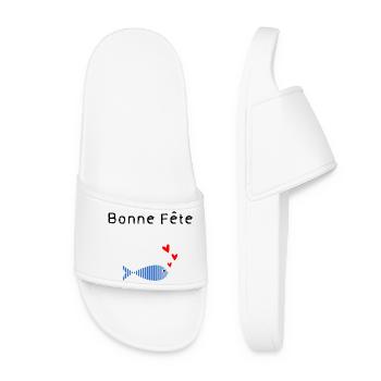 BONNE FÊTE. FÊTE DES MÈRES. FÊTE DES PÈRES. FÊTE - Claquettes Femme - blanc - Devant