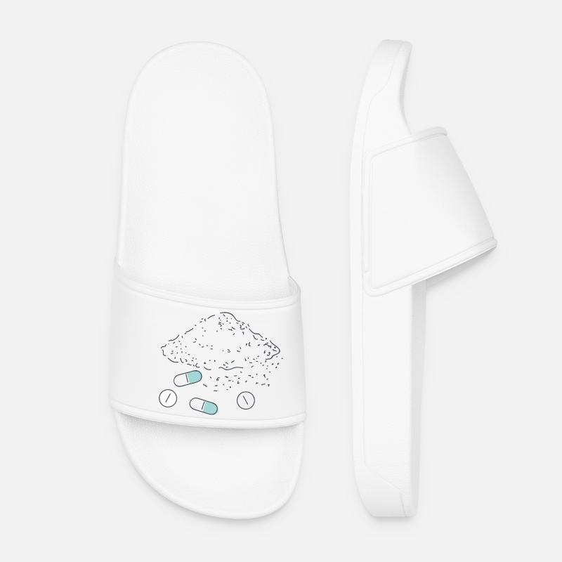 Complément alimentaire Pilules Poudre Comprimés - Claquettes Femme - blanc