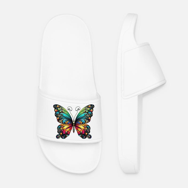 Schmetterling - Frauen Badelatschen - Weiß