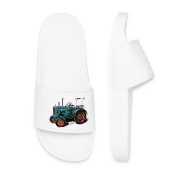Hanomag R16 Traktor - Frauen Badelatschen - Weiß - Vorne