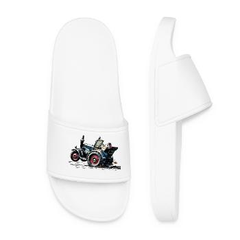 Vieux tracteur dans le champ - Claquettes Femme - blanc - Devant