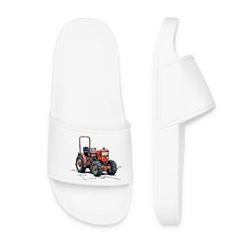 Schmalspurtraktor Traktor Krieger KS 33 - Frauen Badelatschen - Weiß - Vorne