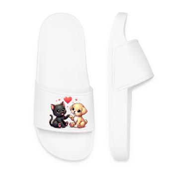 Love like dog and cat - Women’s Pool Sliders - white - Front
