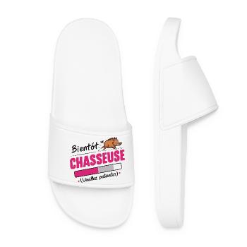 bientôt chasseuse - Claquettes Femme - blanc - Devant