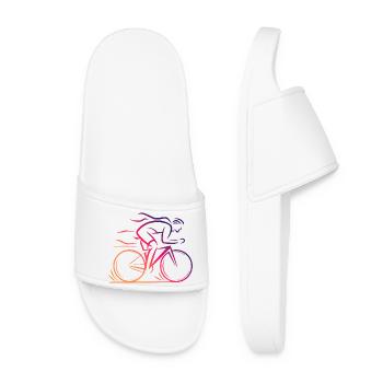 Minimalistisches Fahrraddesign - Frauen Badelatschen - Weiß - Vorne