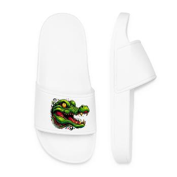 Alligator Crocodile - Women’s Pool Sliders - white - Front