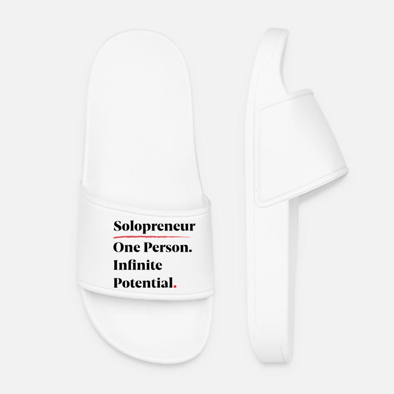 Solopreneur: Eine Person. Unendliches Potenzial. [B] - Frauen Badelatschen - Weiß