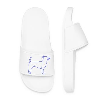 Dear dog sticks out his tongue happily - Women’s Pool Sliders - white - Front