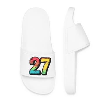 27 Symbole numérique - Claquettes Femme - blanc - Devant