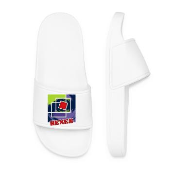 Abstract Rebel Squares - Women’s Pool Sliders - white - Front