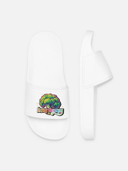 Le brocoli est ma thérapie - Claquettes Femme - blanc