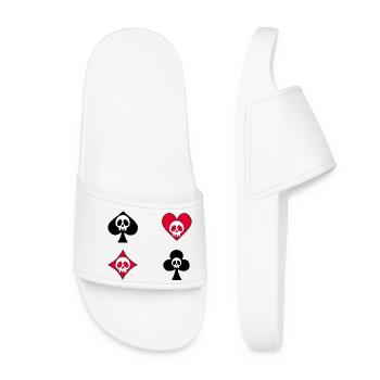 Crânes et jeu de cartes - Claquettes Femme - blanc - Devant