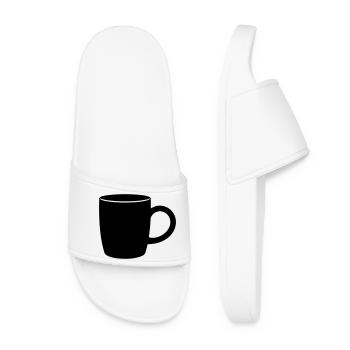 Klassische Kaffeetasse Silhouette - Frauen Badelatschen - Weiß - Vorne