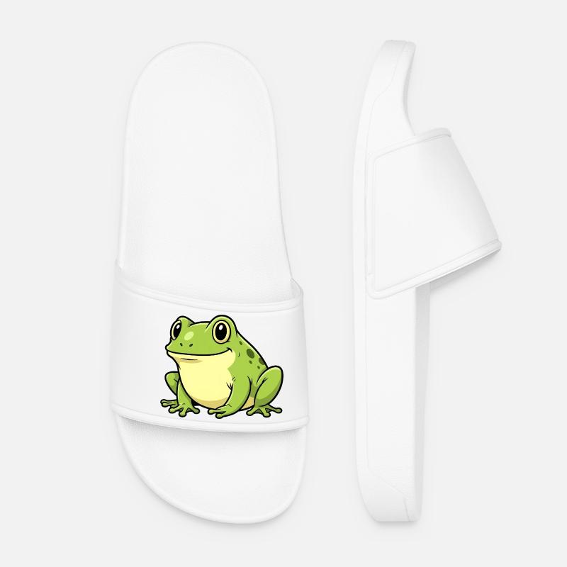 Humorous frog with big eyes - Women’s Pool Sliders - white