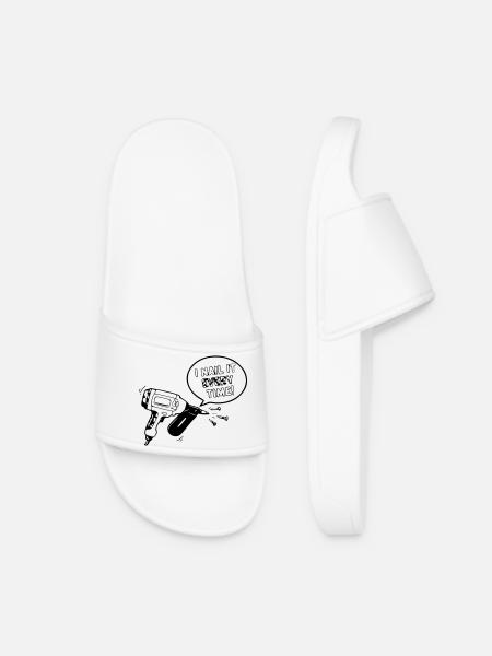 Humorous toy design with nail tool - Women’s Pool Sliders - white