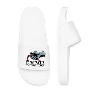 Resilient Hand Holding Frayed Rope - Women’s Pool Sliders - white - Front
