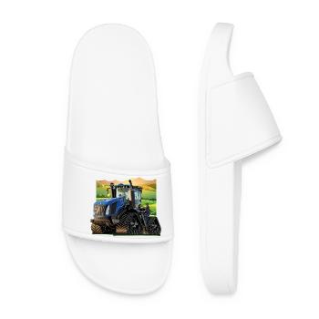 Tracteur à la campagne - Claquettes Femme - blanc - Devant