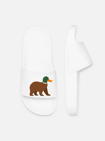 Le canard ours - il a du bec ! - Claquettes Femme - blanc