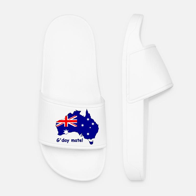 G'day Mate Australian Flag - Women’s Pool Sliders - white