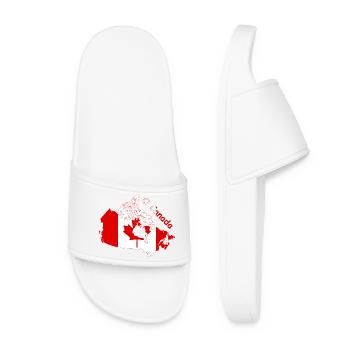 O Canada Flag Canada Silhouette - Women’s Pool Sliders - white - Front