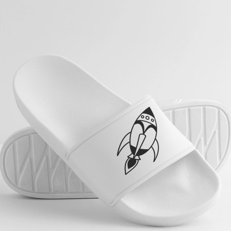 Fusée spatiale rétro – Conception de vaisseau spatial Claquettes Femme