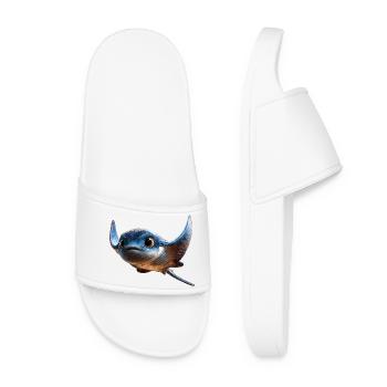 Raie manta, raie diable, raie pastenague, plongeur - Claquettes Femme - blanc - Devant