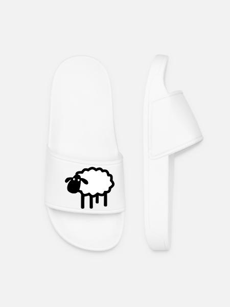 White Sheep Silhouette - Women’s Pool Sliders - white
