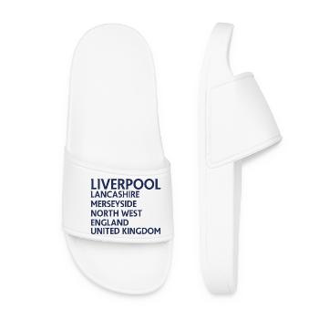 Liverpool – England Textdesign - Frauen Badelatschen - Weiß - Vorne