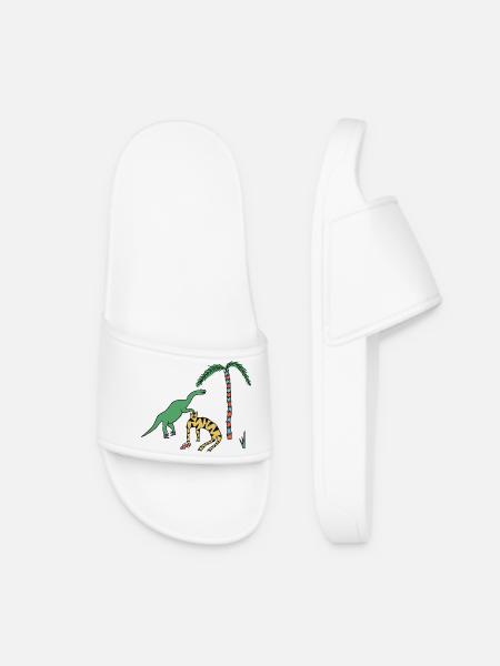 Tiger & Dino  - Frauen Badelatschen - Weiß