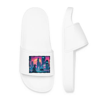 Rétro Wave Tokyo Cyber - Claquettes Femme - blanc - Devant