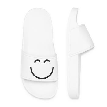 Smiley. Minimal. Positiv. - Frauen Badelatschen - Weiß - Vorne