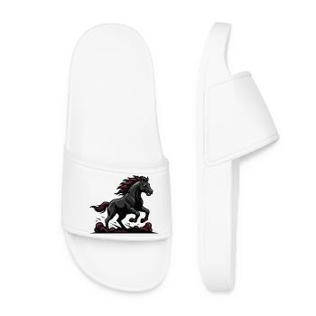 Midnight Gallop Black Horse Force - Women’s Pool Sliders - white - Front