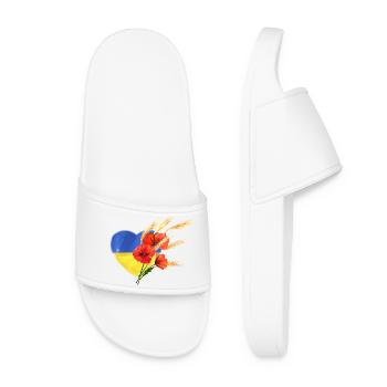 Cœur de l’Ukraine - Pavots et blé doré - Claquettes Femme - blanc - Devant