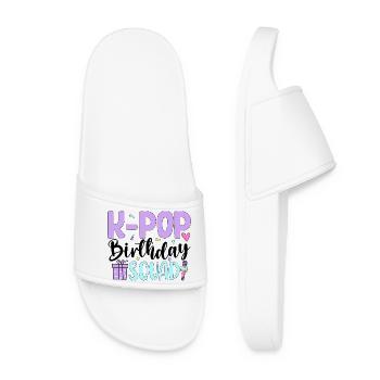 K Pop Birthday Squad - Women’s Pool Sliders - white - Front