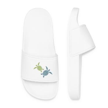 Duo de Tortues de Mer Ocean Beach Hawaii Marine Life Vibe - Claquettes Femme - blanc - Devant