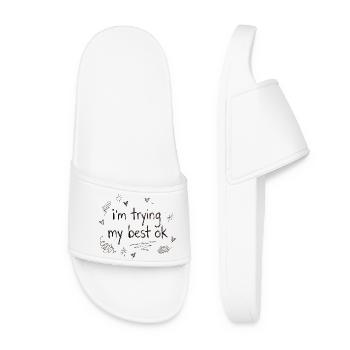 I do my best – handwriting - Women’s Pool Sliders - white - Front