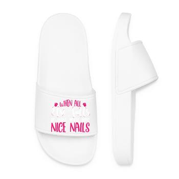 Nail Designer Nail Designer Cosmetics Nail Salon - Women’s Pool Sliders - white - Front