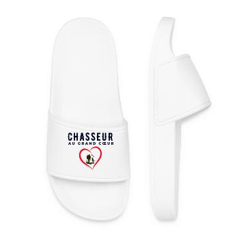 Chasseur au grand cœur Cadeau Meilleur Chasseur - Claquettes Femme - blanc - Devant