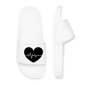 Ligne Battement de cœur Cœur - Claquettes Femme - blanc - Devant