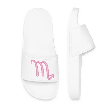 Symbole du signe du signe du Scorpion rose pastel - Claquettes Femme - blanc - Devant