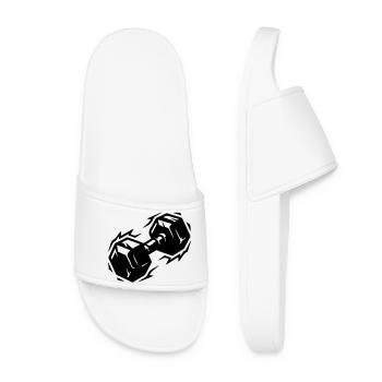 Dumbbell icon - Women’s Pool Sliders - white - Front