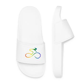 Rennrad Regenbogen - Frauen Badelatschen - Weiß - Vorne