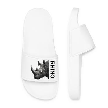 Rhino Portrait Monochrome - Women’s Pool Sliders - white - Front