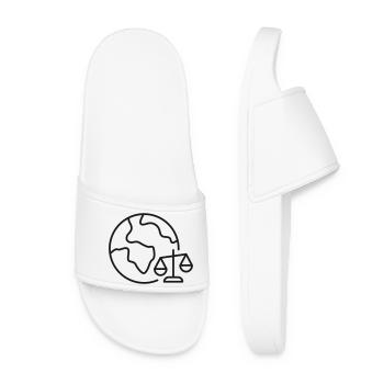 Icône de la ligne de justice globale Symbole d’équilibre du droit mondial - Claquettes Femme - blanc - Devant