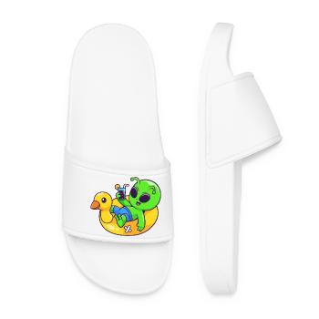Alien Chill on Pool Float - Women’s Pool Sliders - white - Front