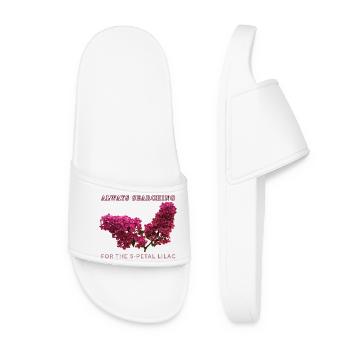 Always Searching For The 5 Petal Lilac  - Women’s Pool Sliders - white - Front
