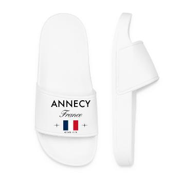 Annecy France Coordinates Travel Souvenir - Women’s Pool Sliders - white - Front