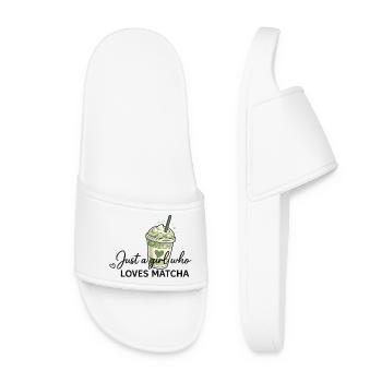 Only one girl loves matcha - Women’s Pool Sliders - white - Front