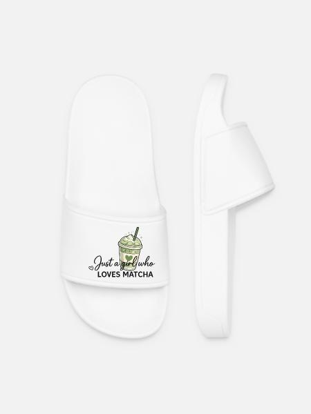 Only one girl loves matcha - Women’s Pool Sliders - white